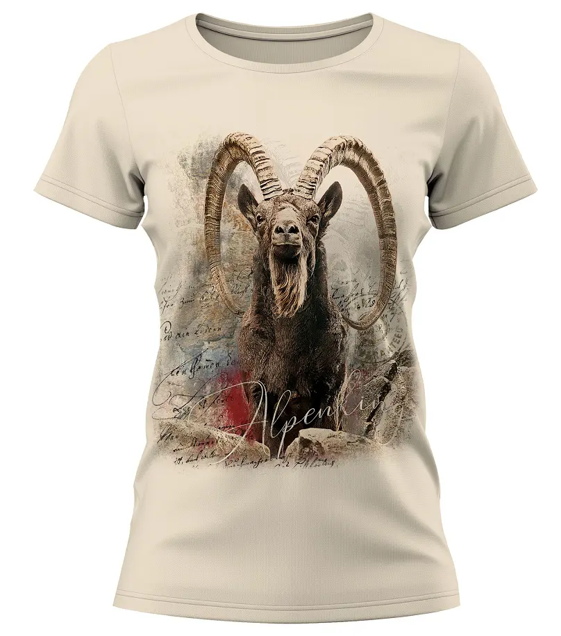 Almtracht Trachtenshirt Damen T-Shirt Steinbock Trachten Damen T-Shirt Steinbock