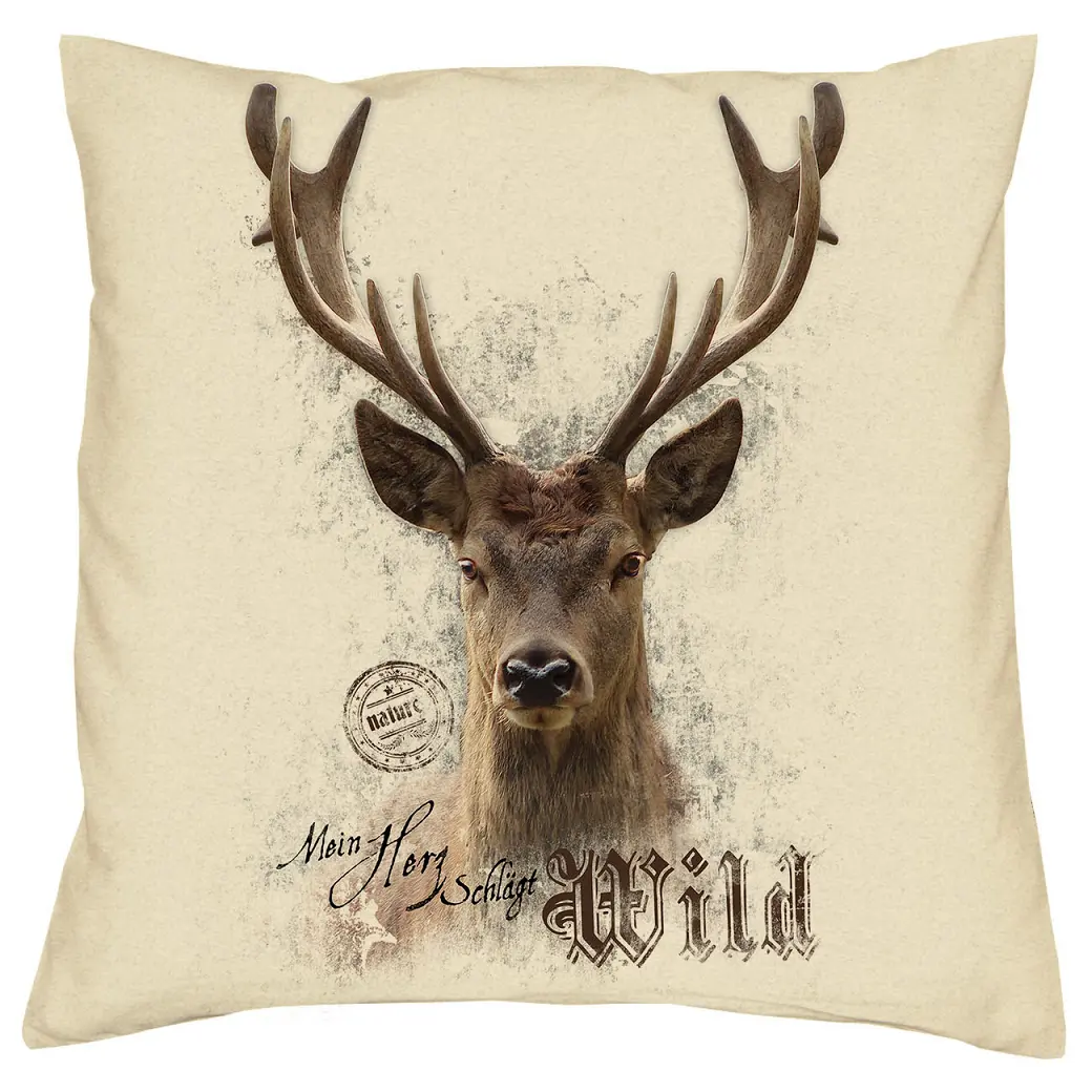 Trachten Kissen Hirsch – Mein Herz schlägt Wild