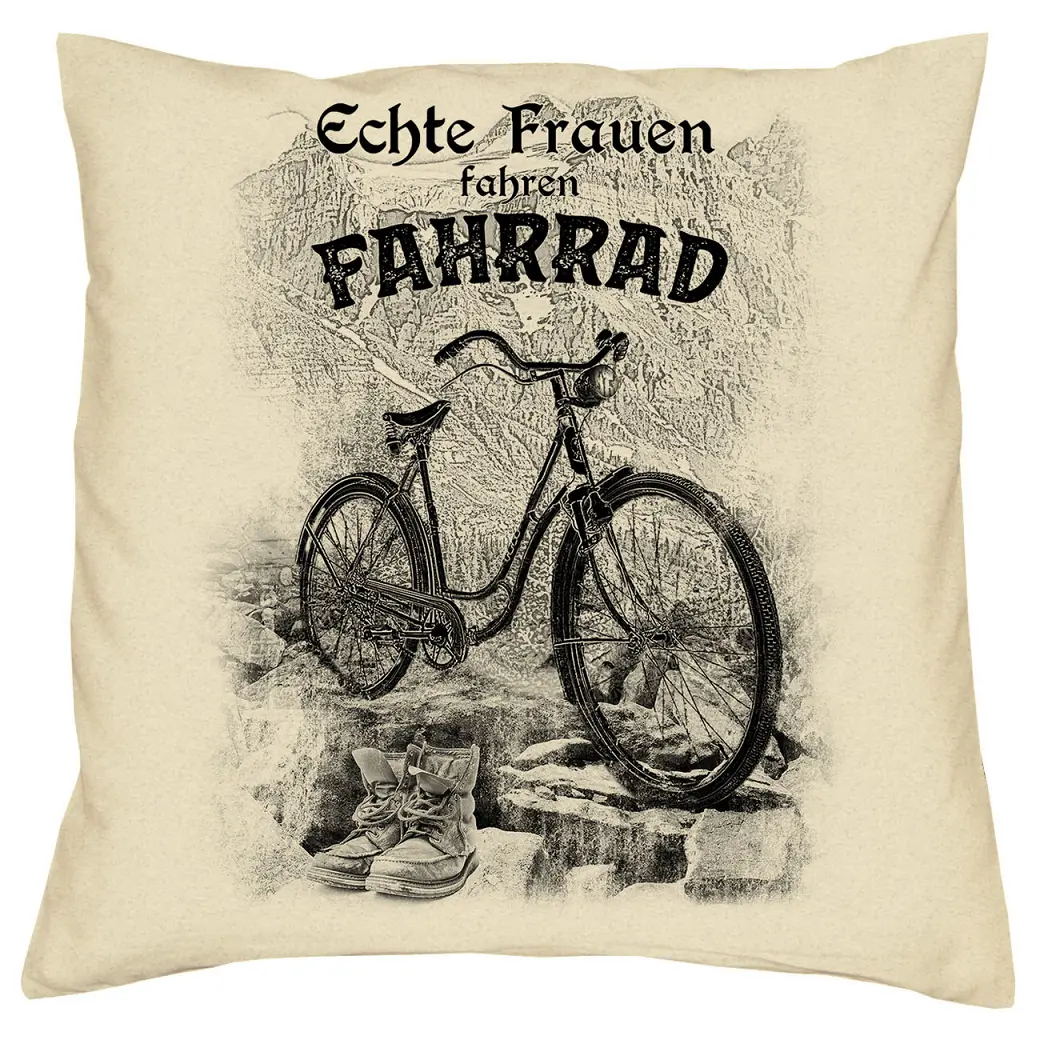 Trachten Kissen Echte Frauen fahren Fahrrad