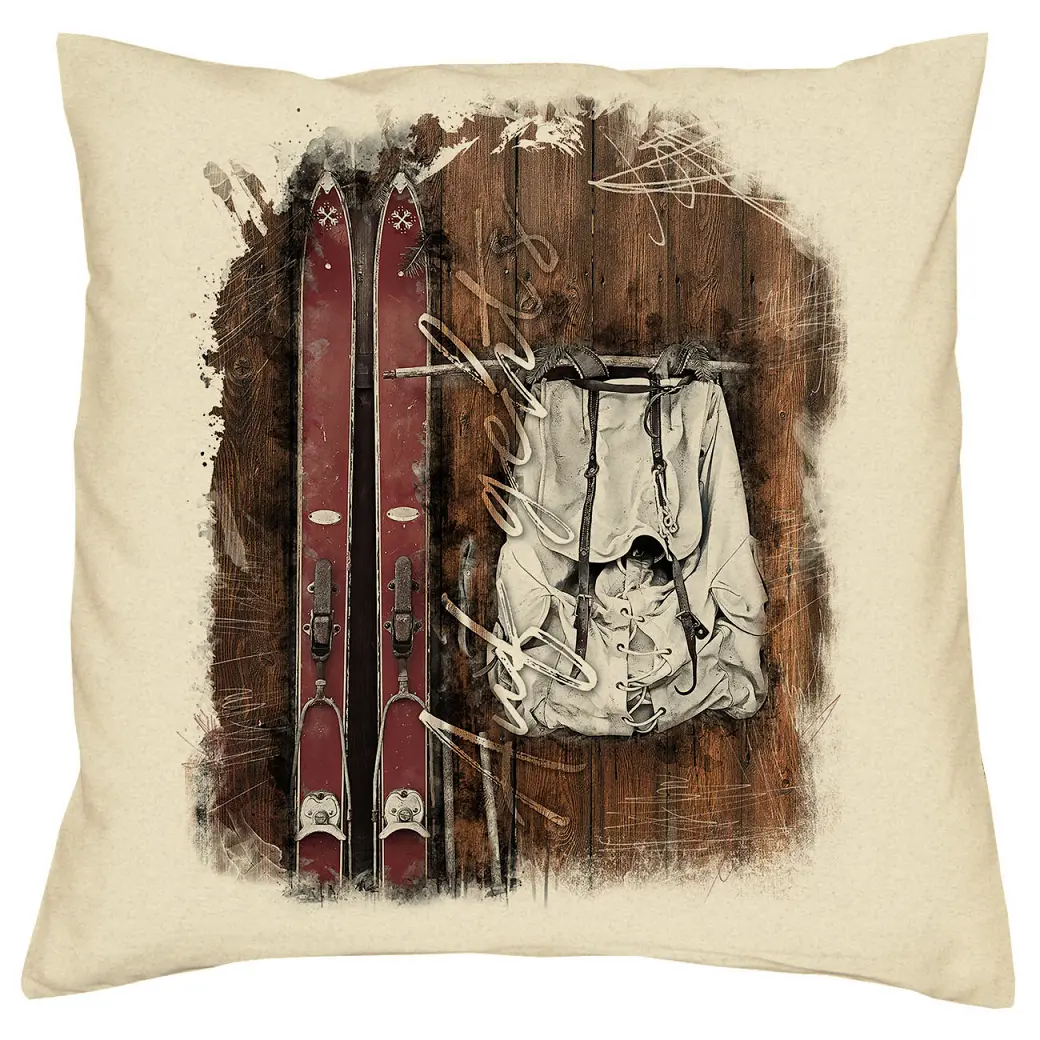 Trachten Kissen Vintage Skier