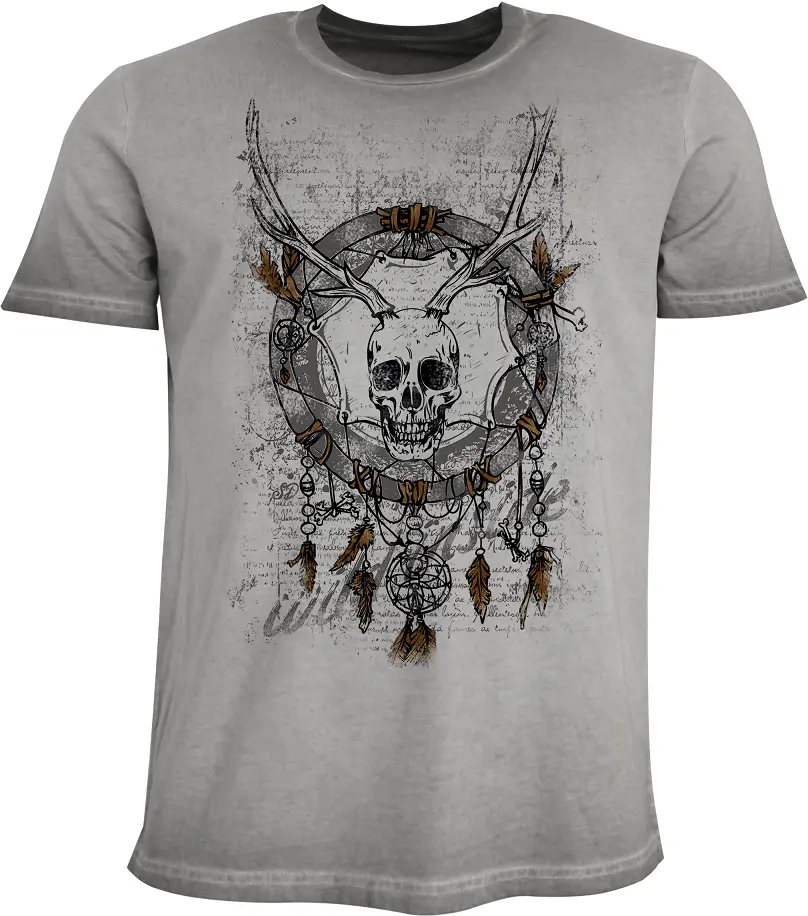 Trachten Herren T-Shirt Skull Dreamcatcher