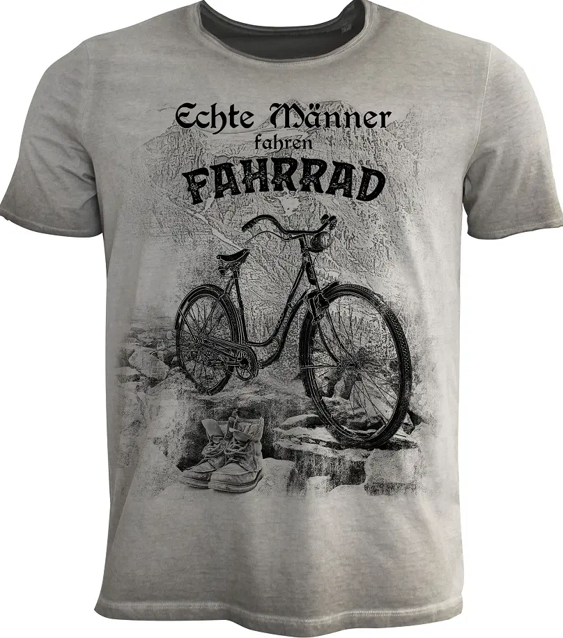 Trachten Herren T-Shirt Echte Männer fahren Fahrrad