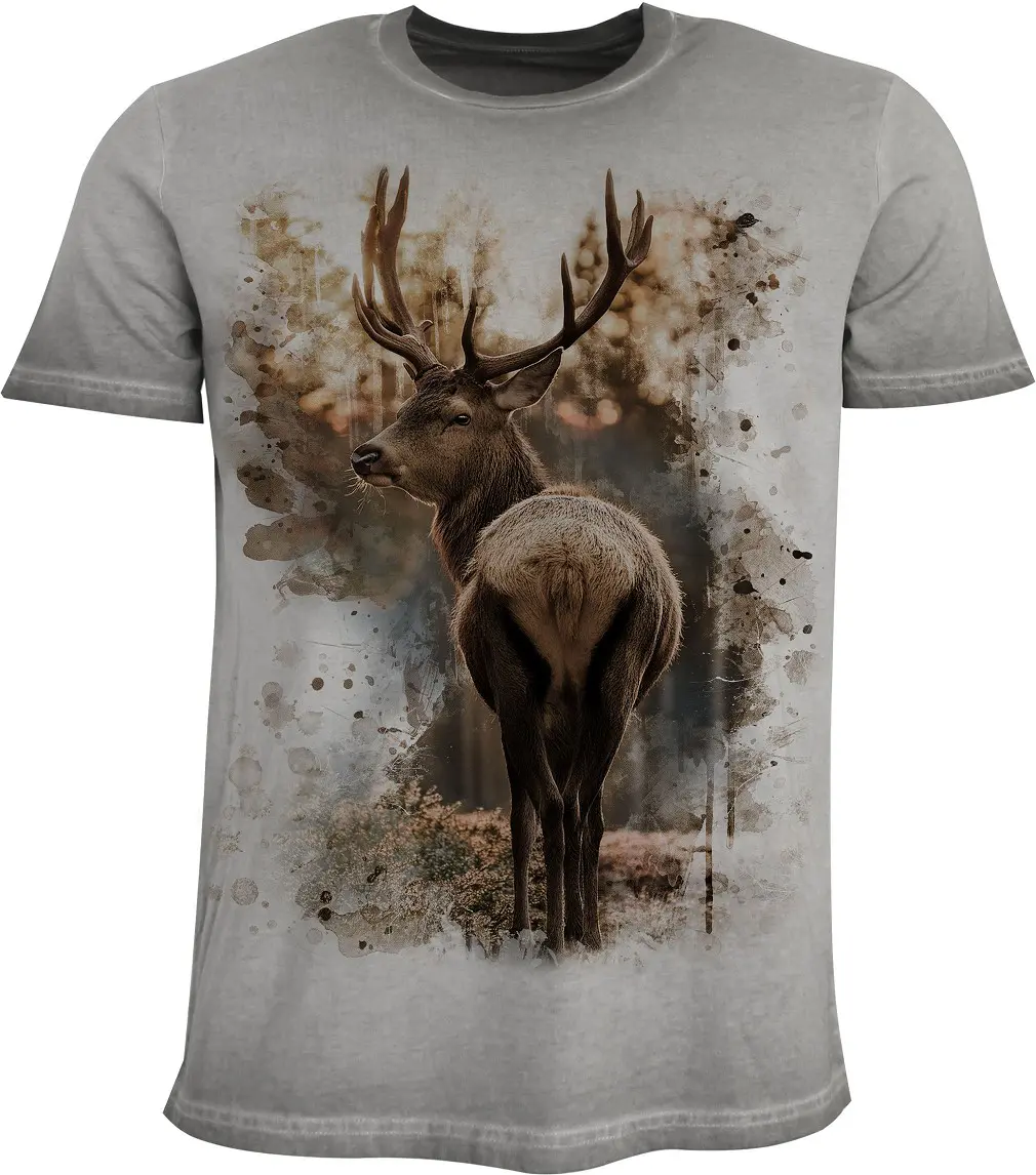 Almtracht Trachtenshirt Kinder T-Shirt Hirsch Wald Trachten Kinder T-Shirt Hirsch Wald