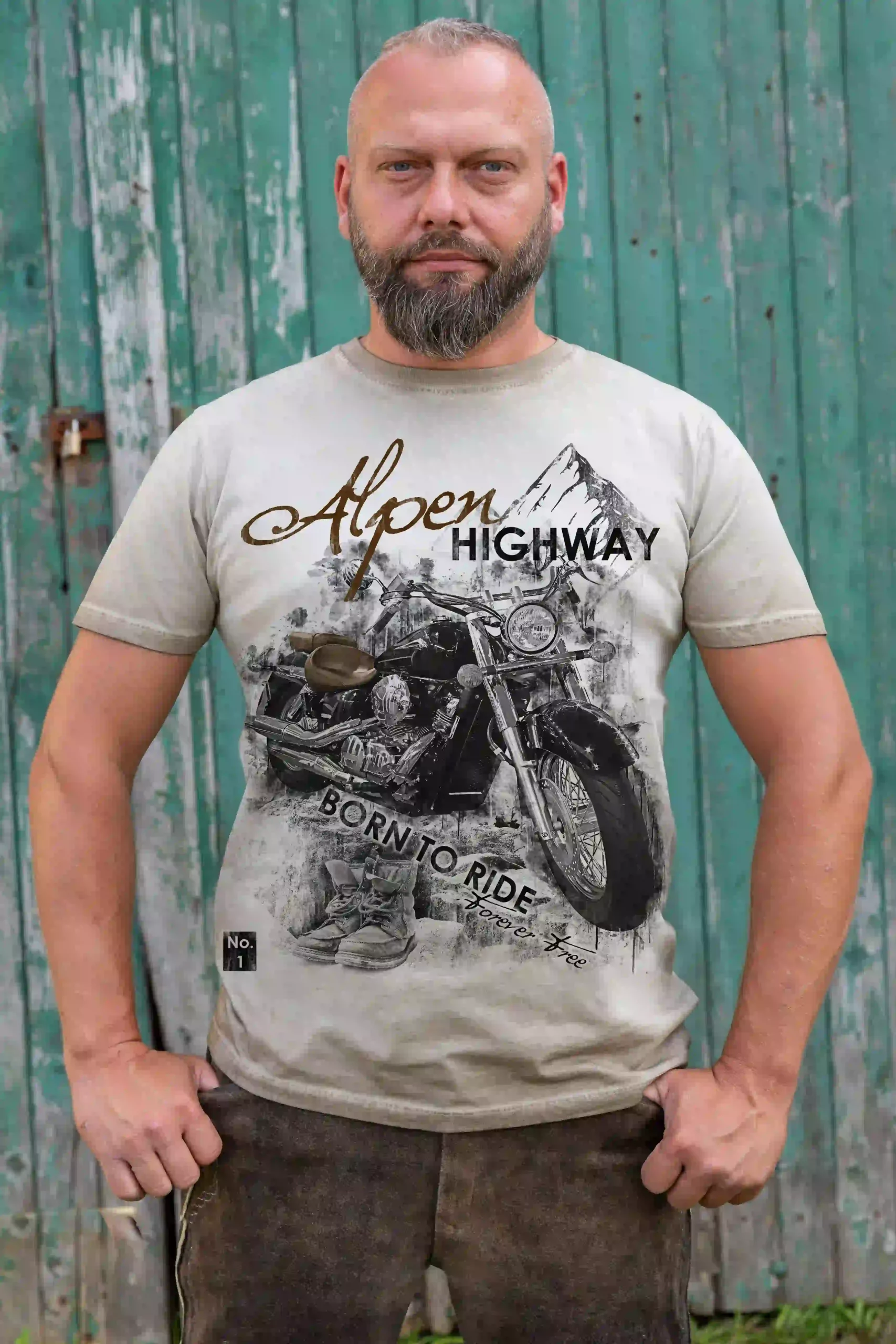 Trachten Herren T-Shirt Alpenhighway