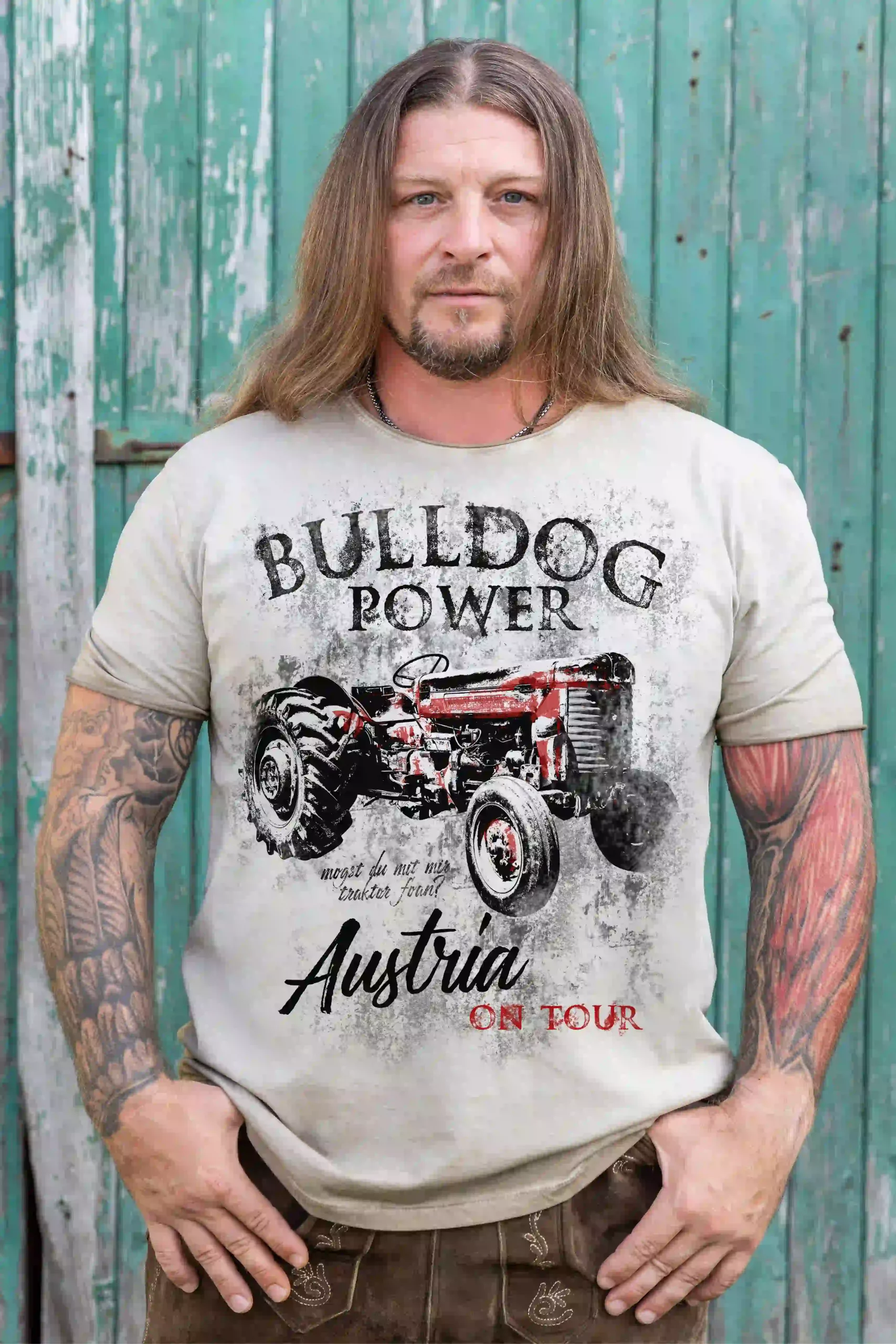 Trachten Herren T-Shirt Bulldog Power Austria