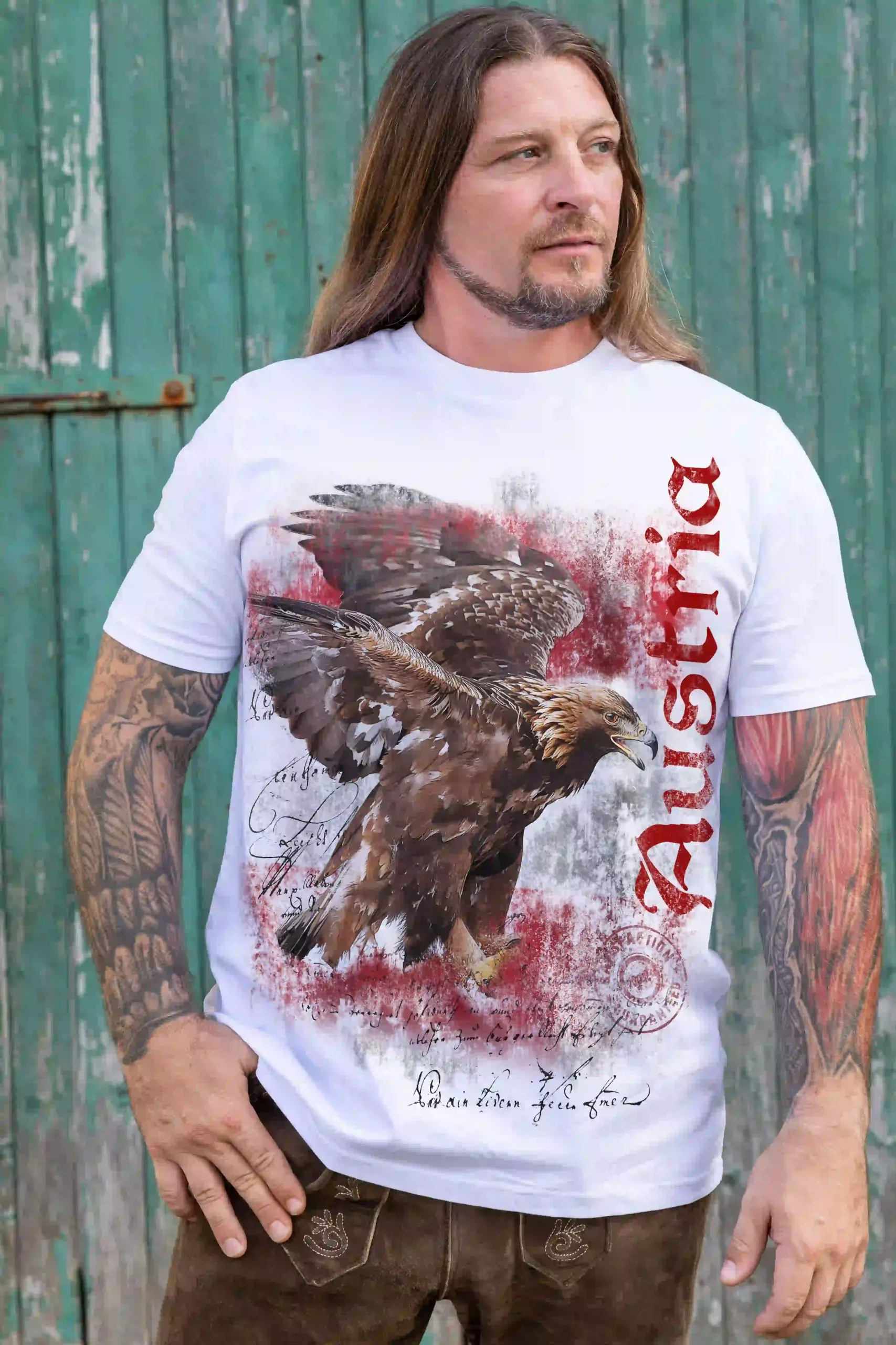 Trachten Herren T-Shirt Adler Austria