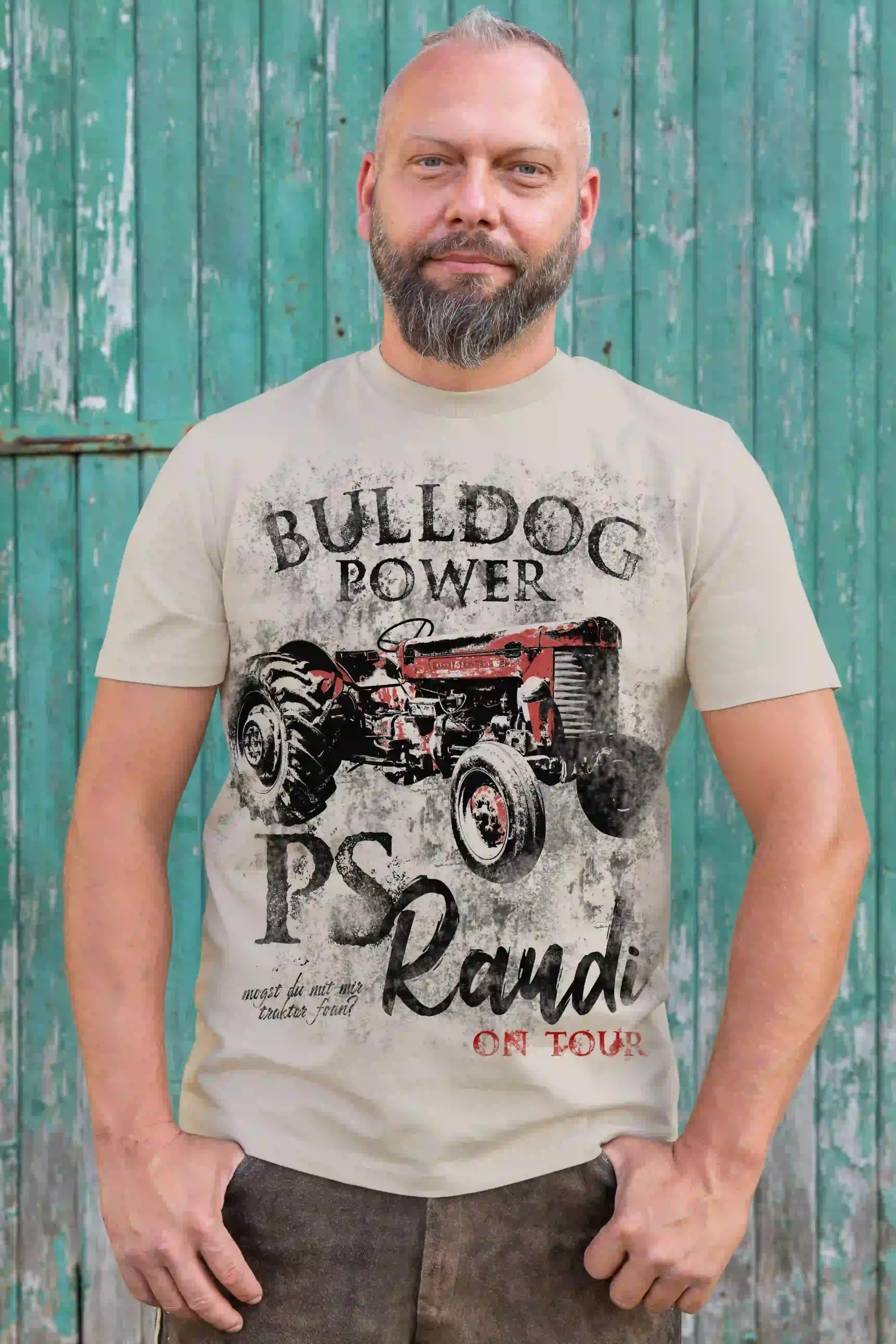 Trachten Herren T-Shirt Bulldog Power