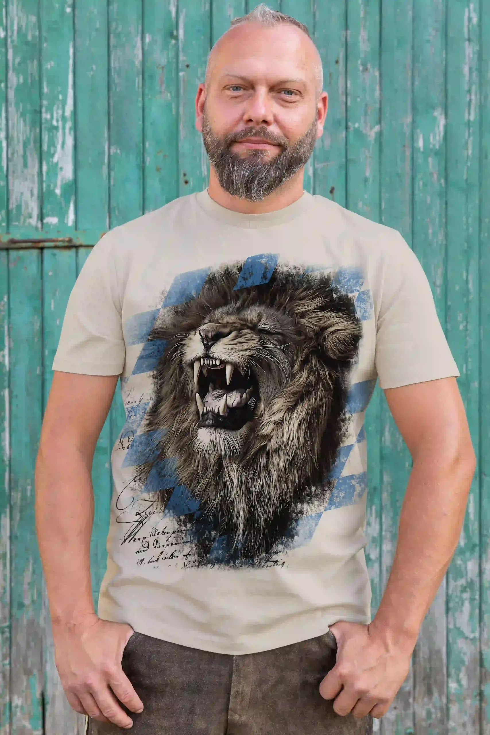 Trachten Herren T-Shirt Löwe