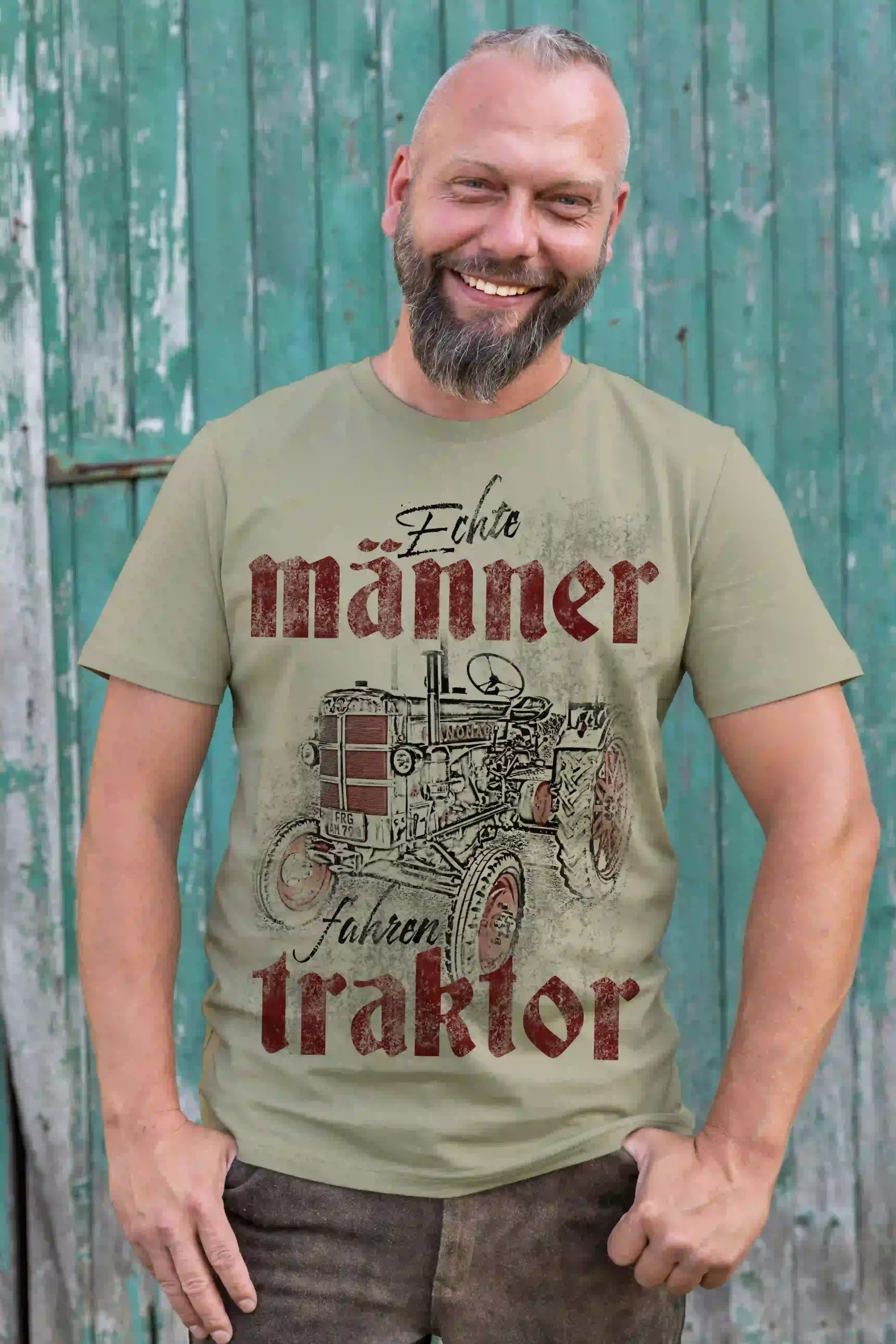 Trachten Herren T-Shirt Echte Männer fahren Traktor