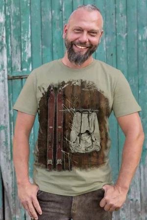 Herren T-Shirt Vintage Skier