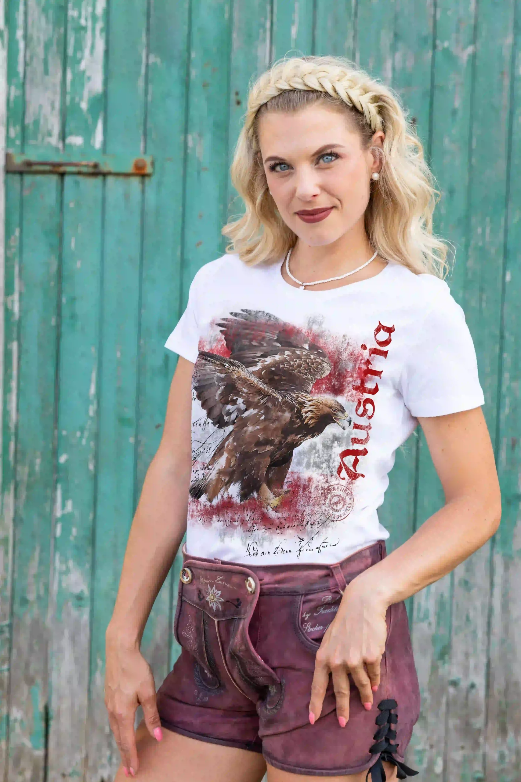 Trachten Damen T-Shirt Adler Austria
