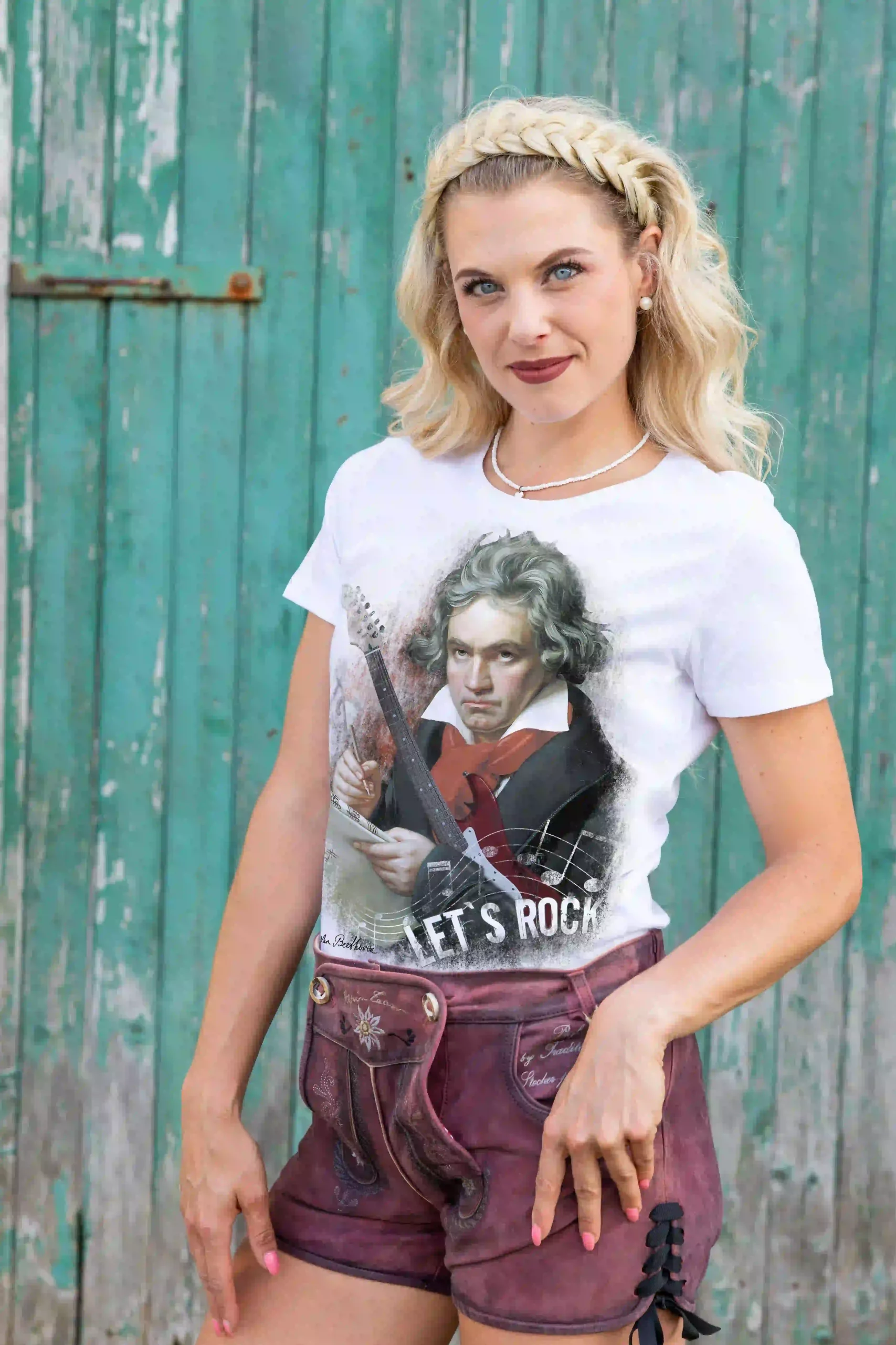 Trachten Damen T-Shirt Let`s rock Beethoven
