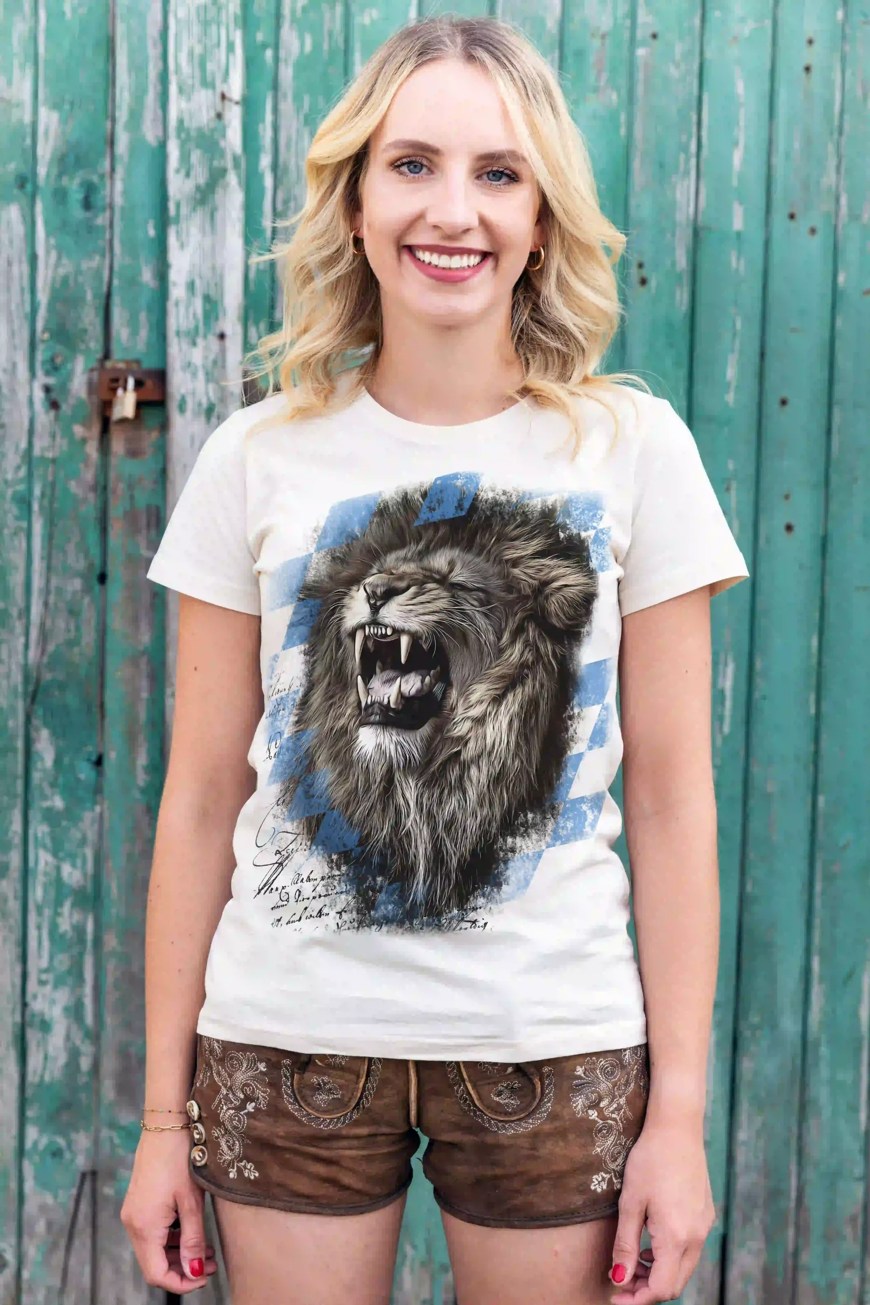 Trachten Damen T-Shirt Löwe