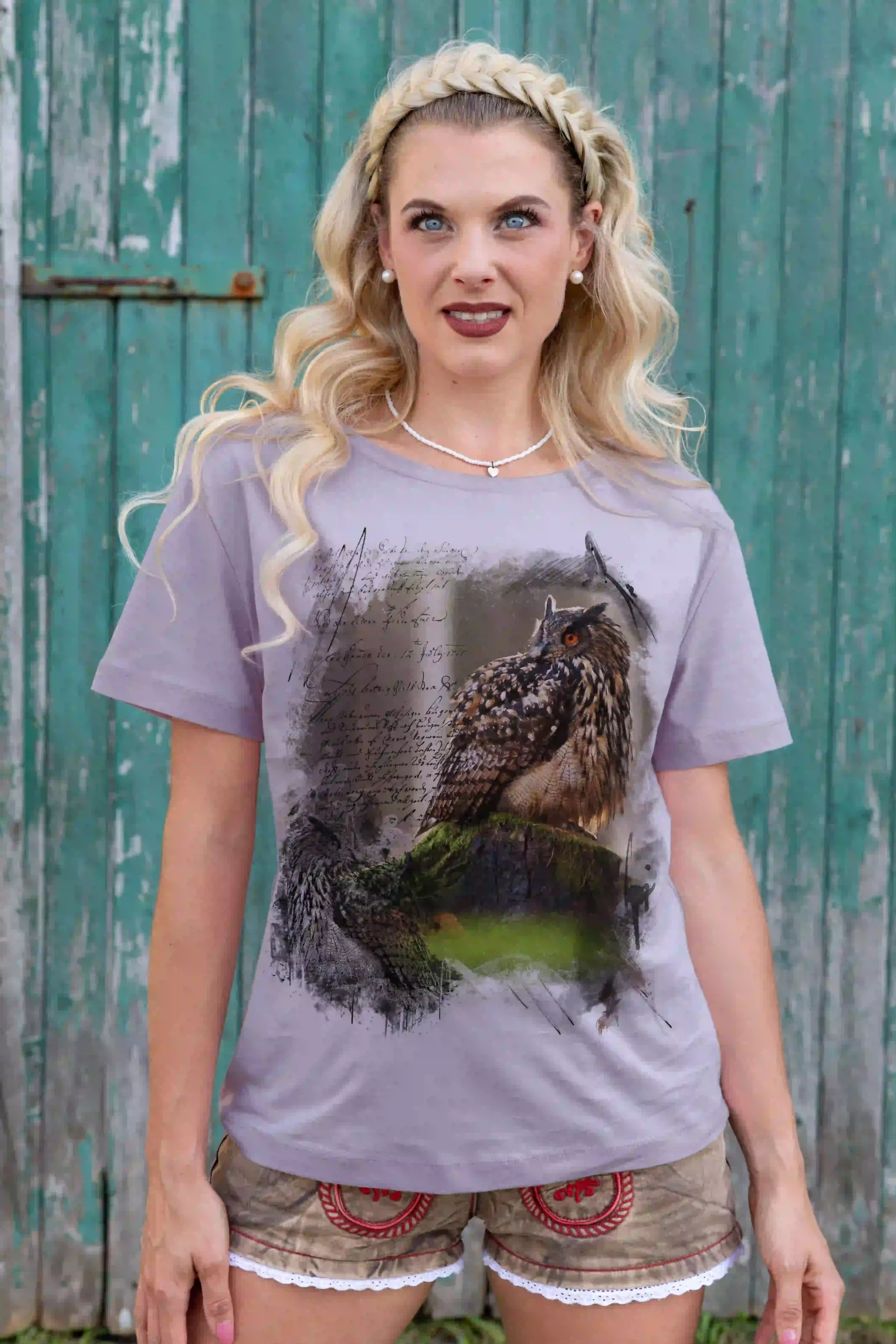 Trachten Damen T-Shirt Eule