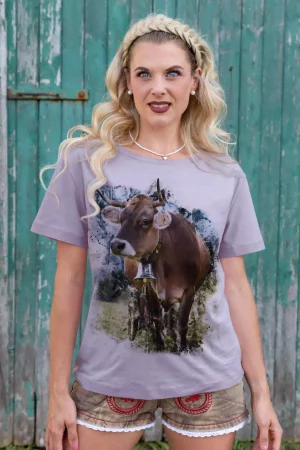 Damen T-Shirt Kuh