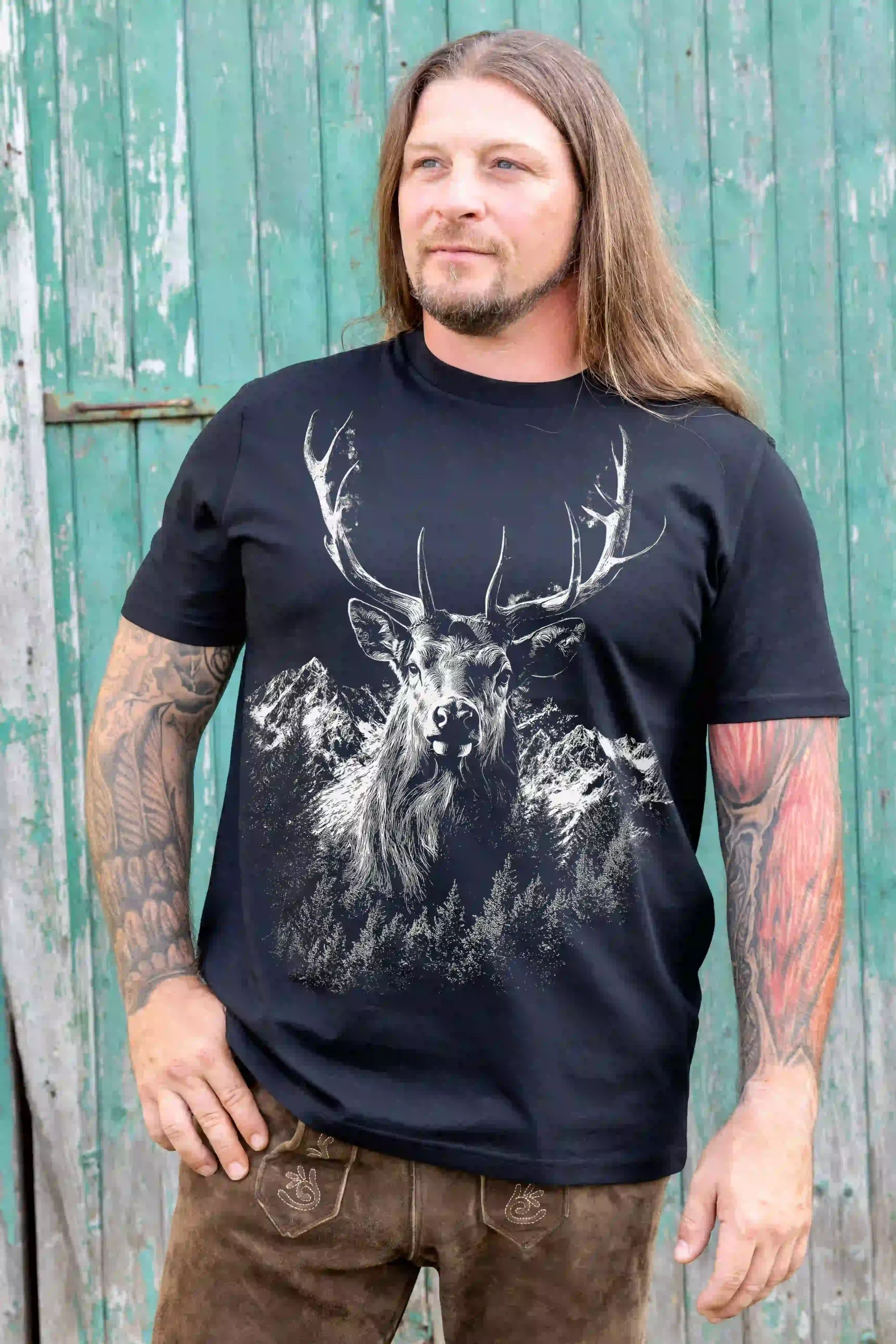 Trachten Herren T-Shirt Wild Nature