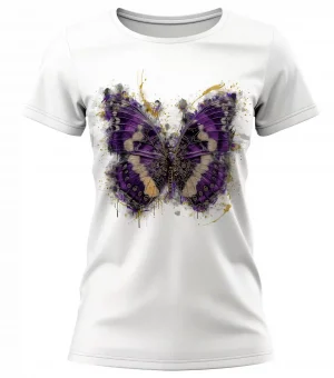 Damen T-Shirt Schmetterling lila