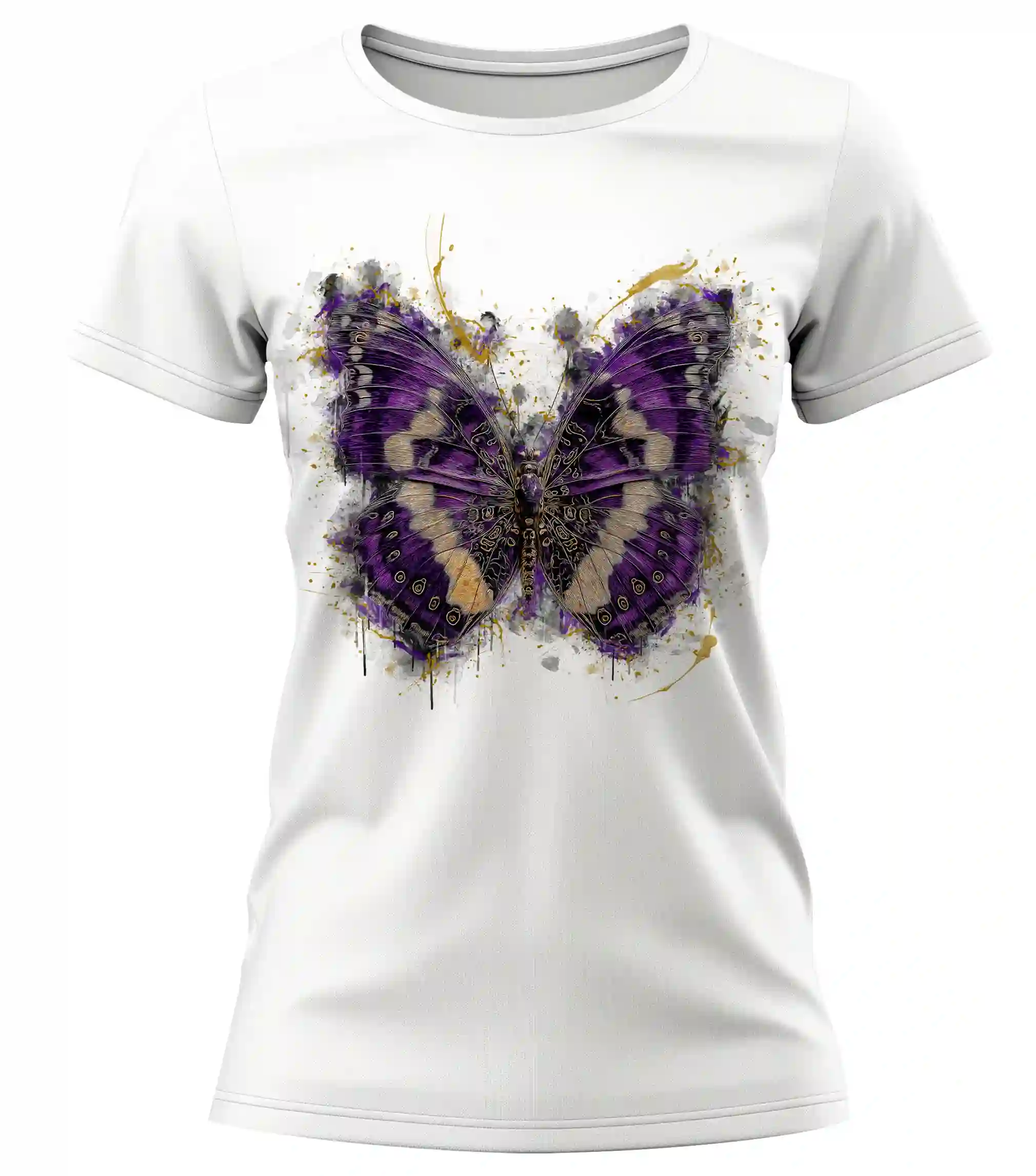 Almtracht Trachtenshirt Damen T-Shirt Schmetterling lila Trachten Damen T-Shirt Schmetterling lila