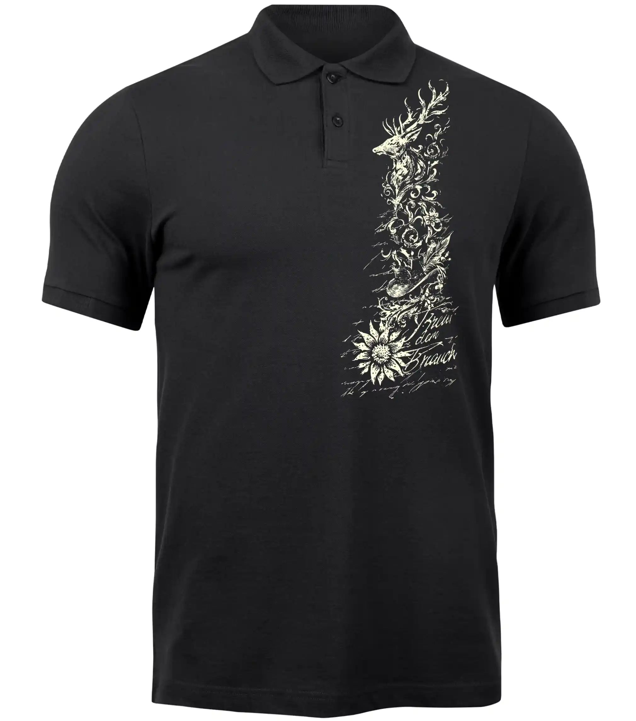 Trachten Herren Poloshirt Deercharge