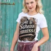 Almtracht Trachtenshirt Damen T-Shirt An Scheiss muass i Trachten Damen T-Shirt An Scheiss muass i