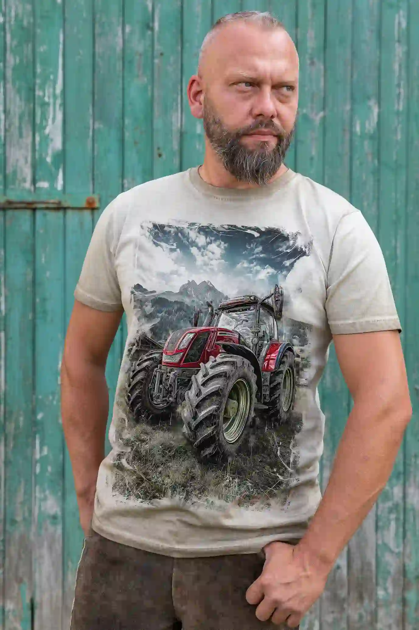 Trachten Herren T-Shirt Roter Blitz