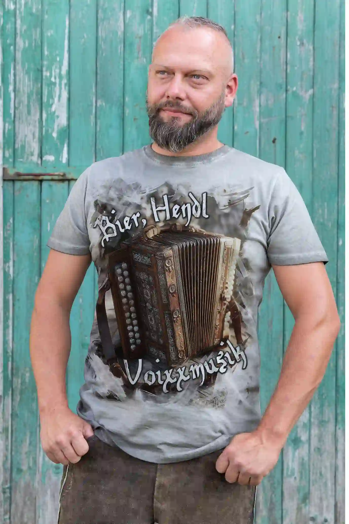 Trachten Herren T-Shirt Bier, Hendl, Voixxmusik