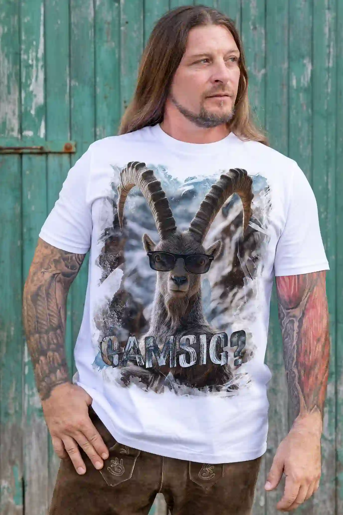Trachten Herren T-Shirt Gamsig?